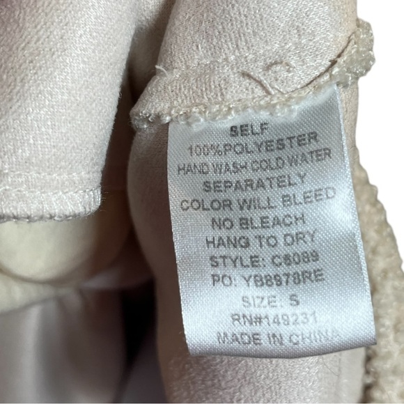 Kori Neutral Cream Oversized Teddy Button Up Shacket - Picture 6 of 6